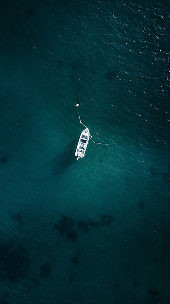 Nature, Water, Sea, Waves, View From Above, Boat HD phone wallpaper