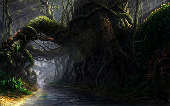 Secret Place Within The Forest, place, cg, nature, forest, secret HD wallpaper