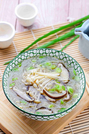 Enoki and shiitake soup, Wholesome meal, Healthy mushroom recipes, Satisfying bowl HD phone wallpaper