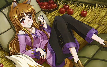 Anime holo , Fantasy wolf, Spice and Wolf, Japanese animation HD wallpaper