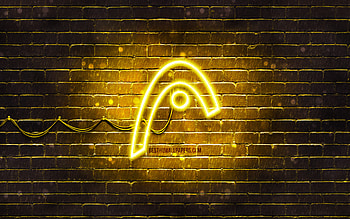 Head yellow logo, , yellow brickwall, Head logo, brands, Head neon logo, Head HD wallpaper