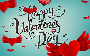 Happy Valentines Day, hearts, words, love, Valentines HD wallpaper