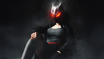 Mysterious Masked Girl With Glowing Red Eyes And Mask, girl, glowing, red, eyes, mask, artist, artwork, art, digital-art, deviantart HD wallpaper