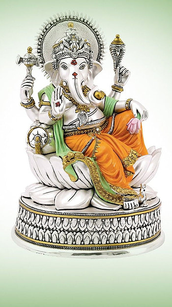 White lord Ganesha, lord ganesha, white HD phone wallpaper