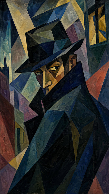 Nocturne Spy - Shadow Operative Cubist Spy: Pocket, Man, Portrait, Painting, Hat HD phone wallpaper