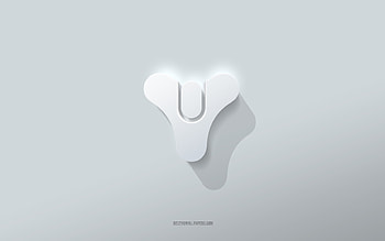 Destiny logo, white background, Destiny 3d logo, 3d art, Destiny, 3d Destiny emblem, creative art, Destiny emblem HD wallpaper
