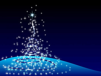 Christmas tree on blue, blue, holiday, christmas, tree HD wallpaper