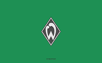 SV Werder Bremen, green background, German football team, SV Werder Bremen emblem, Bundesliga 2, Germany, football, SV Werder Bremen logo HD wallpaper