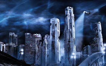 Building, Sci Fi, Post Apocalyptic, Night HD wallpaper
