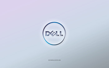Dell logo, cut out 3d text, white background, Dell 3d logo, Dell emblem, Dell, embossed logo, Dell 3d emblem HD wallpaper