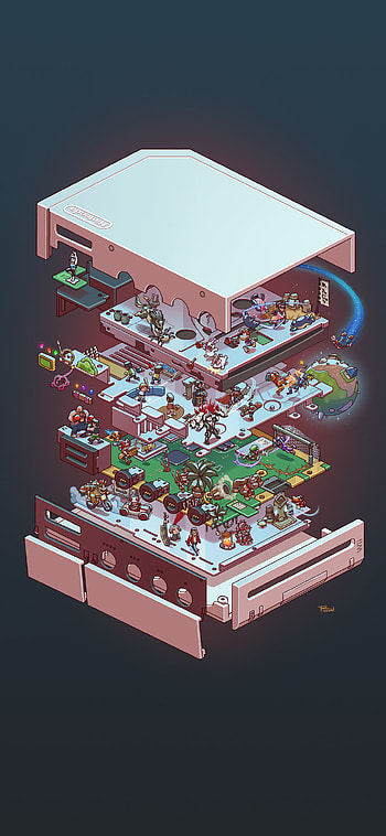 Exploded Wii, console, gaming HD phone wallpaper