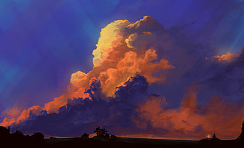 Art, Bonfire, Twilight, Silhouette, Dusk, Loneliness HD wallpaper