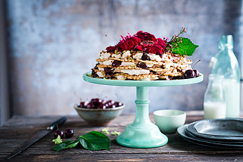 Food, Waffles, Berries, Flower, Cake HD wallpaper