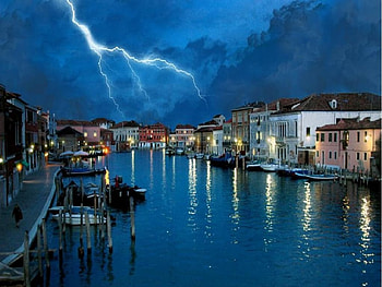 Murano Blue, murano, blue, lightning HD wallpaper