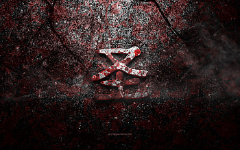 Holy Kanji Symbol, Holy Japanese character, red stone texture, Japanese Symbol for Holy, grunge stone texture, Holy, Kanji, Holy hieroglyph, Japanese hieroglyphs HD wallpaper