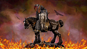 Death Dealer, Horse, Fire, Deatealer, Fantasy HD wallpaper
