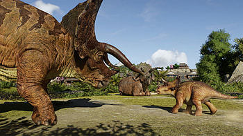 Triceratops Family — Jurassic World Evolution 3, video game, Jurassic World Evolution 3, triceratops HD wallpaper