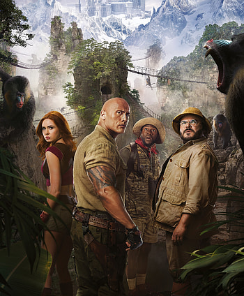 Jumanji: The Next Level, Kevin Hart, Dwayne Johnson, adventure movie, 2019 HD phone wallpaper