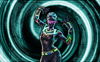 Nitelite, turquoise grunge background, Fortnite, vortex, Fortnite characters, Nitelite Skin, Fortnite Battle Royale, Nitelite Fortnite HD wallpaper
