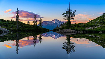 Beautiful Morning, trees, sky, water, reflections, sunrise HD wallpaper