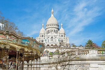 Sacred Heart Basilica, Paris Travels, Montmartre district, Stock HD wallpaper
