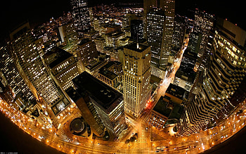 city ariel view, street, skyscrapper, building, city HD wallpaper