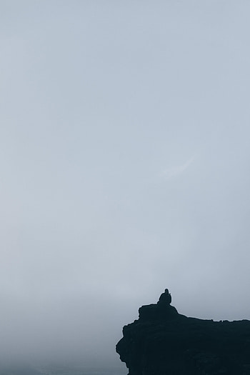 Rock, Silhouette, Miscellanea, Miscellaneous, Bw, Chb, Loneliness HD phone wallpaper