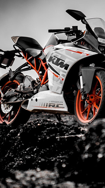 Ktm Bike, Black And White, Background HD phone wallpaper