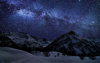 Landscape Mountains Galaxy, mountains, nature, landscape, galaxy HD wallpaper