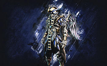 Fortnite Fallen Graven Skin, Fortnite, main characters, blue stone background, Fallen Graven, Fortnite skins, Fallen Graven Skin, Fallen Graven Fortnite, Fortnite characters HD wallpaper