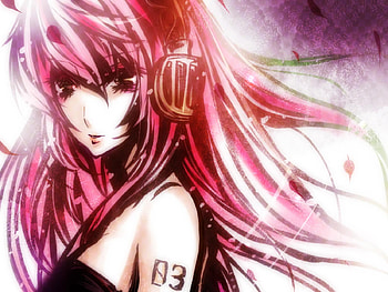 Megurine Luka, black, luka, awesome, heads, cute, vocaloid, dress, beauty, nice, abstract, vocaloids, painting, petals, program, eyes, girl, headset, beautiful, pink hair, diva, pink, anime, pretty, drawing, cool, megurine, idol, virtual HD wallpaper