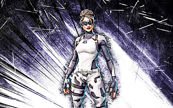 Arctic Assassin, grunge art, Fortnite Battle Royale, Fortnite characters, Arctic Assassin Skin, blue abstract rays, Fortnite, Arctic Assassin Fortnite HD wallpaper