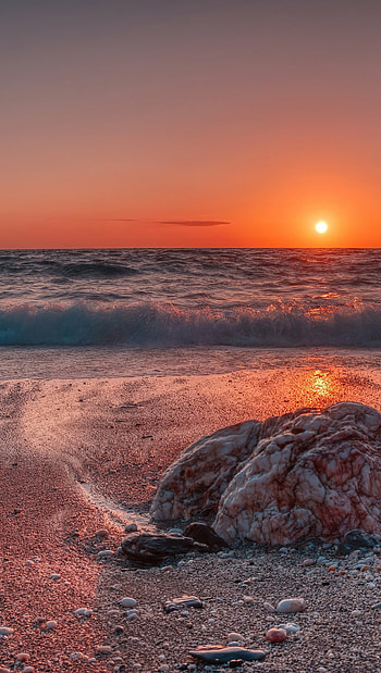 Dazzling beach sunset, Nature's grandeur, , Serenity HD phone wallpaper