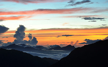 Nature, Sunset, Mountains, Clouds, Layers, Height, Colors, Color, Evening, Paints, Shades HD wallpaper