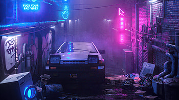 Neon Night Pop Up Headlights , artist, artwork, digital-art, artstation HD wallpaper