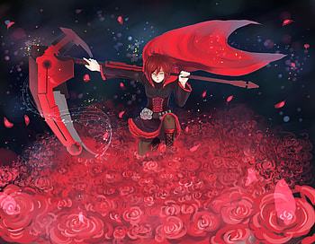 Artwork, Ruby Rose, roses, flowers HD wallpaper