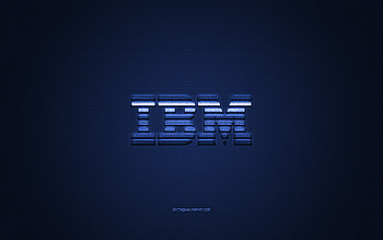 IBM logo, blue carbon texture, IBM emblem, IBM blue logo, IBM, blue background HD wallpaper