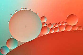 Abstract, orange, blue, texture, oil, bubble, water HD wallpaper