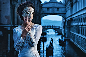 Beauty with Mask, Mask, pretty, Beauty, Venice HD wallpaper