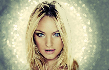 Candice Swanepoel, model, blue eyes, blonde, glitter, girl, beauty, woman, cehenot, green HD wallpaper