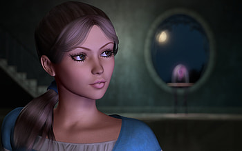 Woman, blue, 3d, beauty HD wallpaper