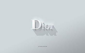 Dior logo, white background, Dior 3d logo, 3d art, Dior, 3d Dior emblem HD wallpaper