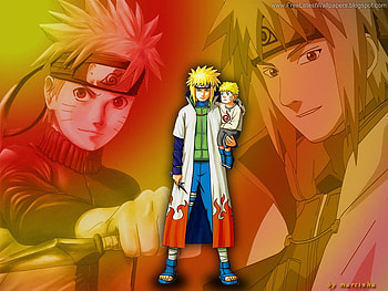 yondaime with child naruto, naruto, anime HD wallpaper