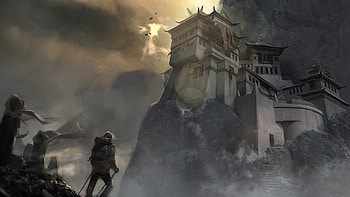 Monastery, mountain HD wallpaper