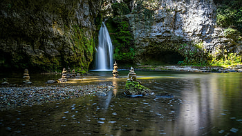 Zen Garden, Waterfalls HD wallpaper