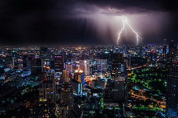 Lightning Storm At Night Bangkok , bangkok, world, lightning HD wallpaper