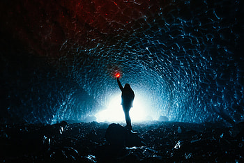 Dark, Shine, Light, Glow, Human, Person, Cave, Tunnel HD wallpaper