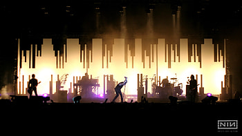 nine inch nails, show, concert, members, silhouette HD wallpaper