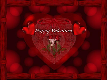 Happy Valentines Day with Roses, valentines, heart, roses, red HD wallpaper