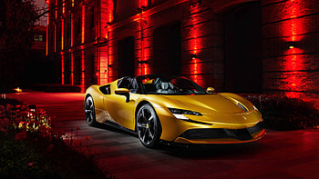 Ferrari, gold, yellow, spider, italy, sf90 HD wallpaper